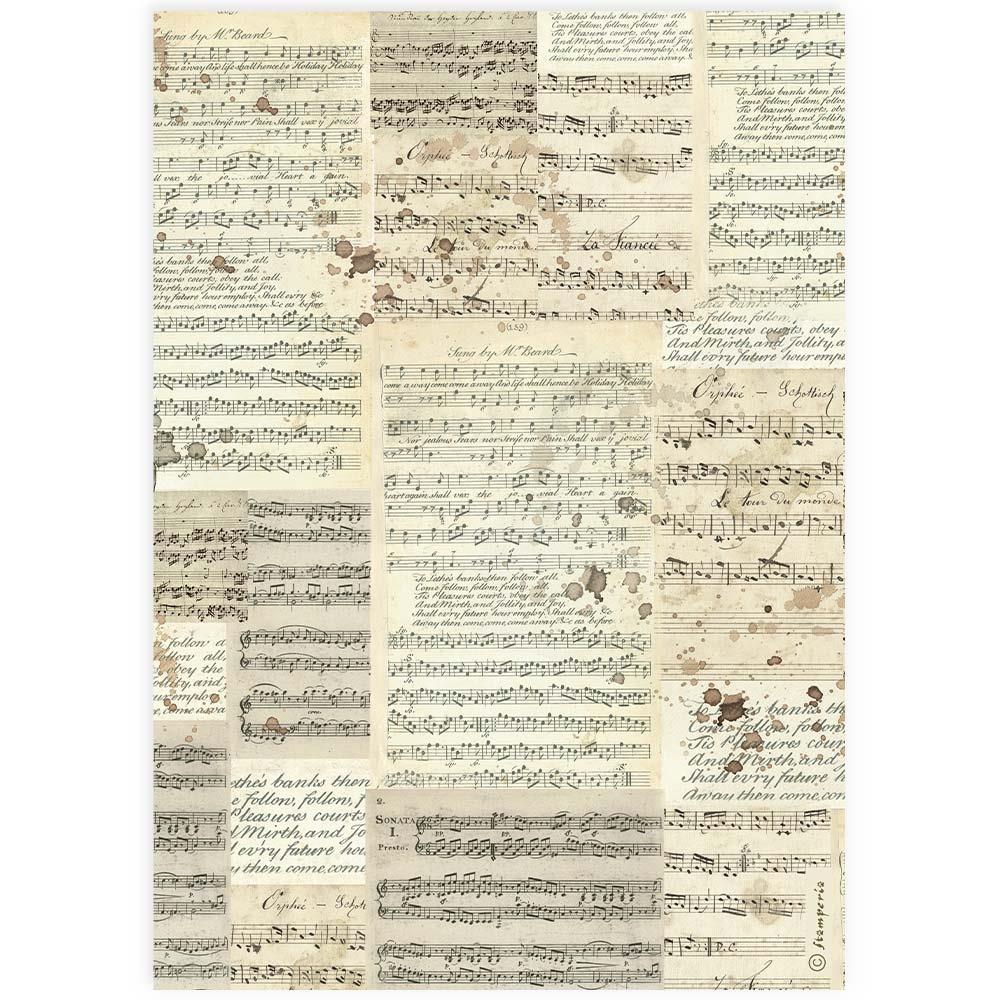 Stamperia Rice Paper Sheet A4 - Music