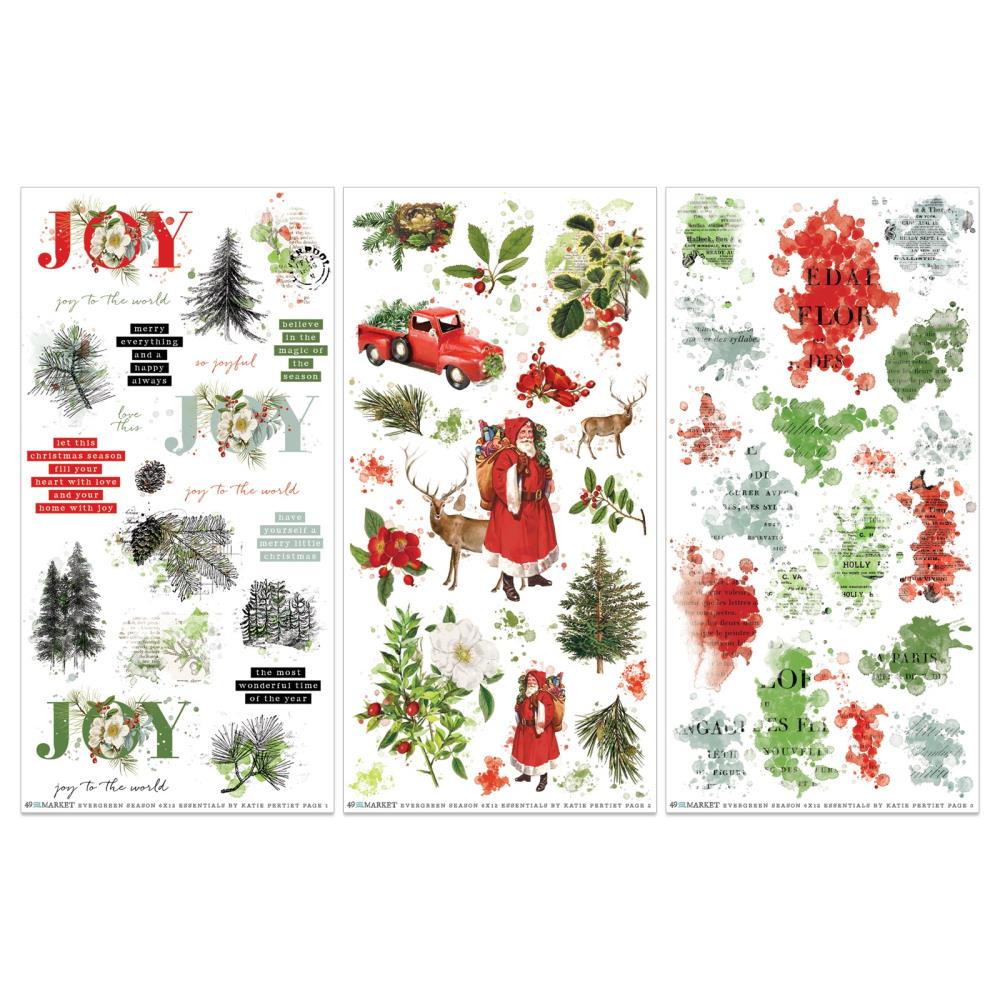 49 And Market Rub-On Transfer Set - Essentials Evergreen Season