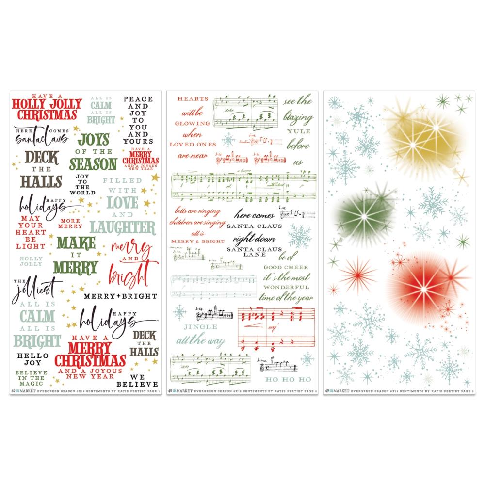 49 And Market Rub-On Transfer Set - Sentiments Evergreen Season