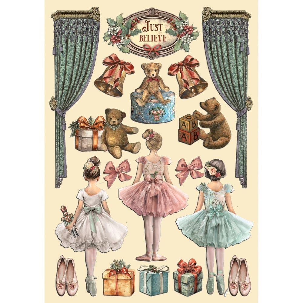 Stamperia Wooden Shapes A5 - The Nutcracker Ballet And Teddy