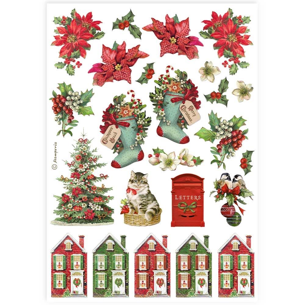 Stamperia Rice Paper Sheets A4 - Classic Christmas 6pk