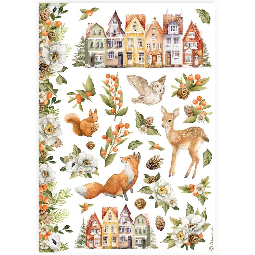 Stamperia Rice Paper Sheets A4 - Classic Christmas 6pk