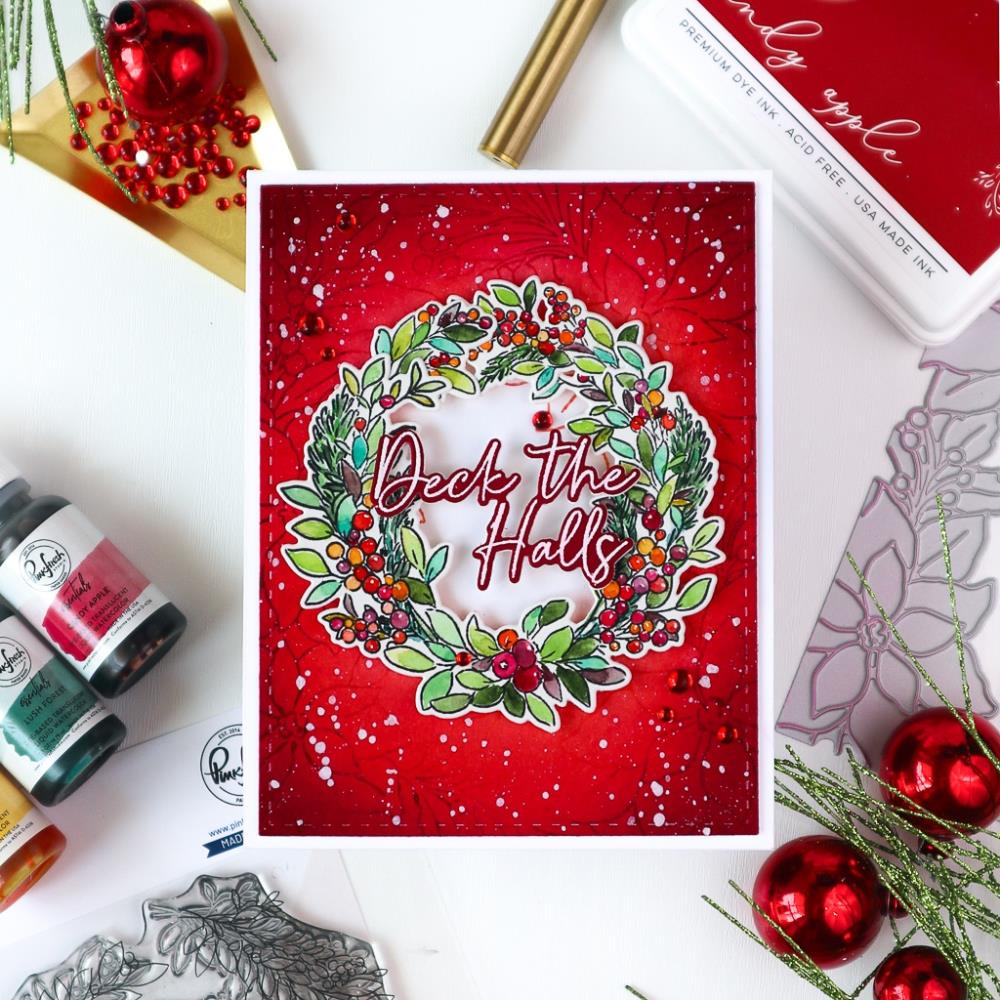 Pinkfresh Studio Cling Stamp - Poinsettia Frame