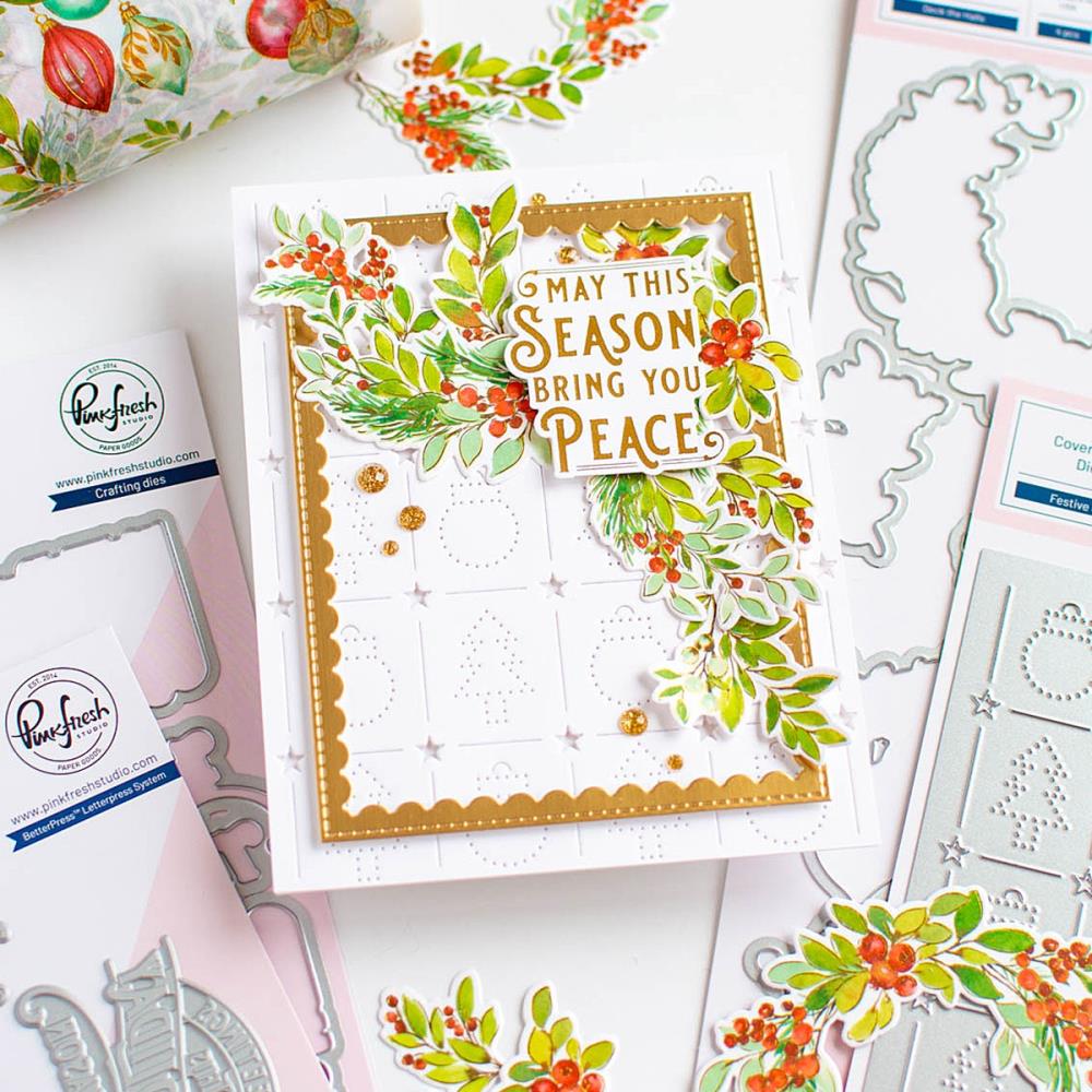 Pinkfresh Studio Die - Holiday Greetings Sentiments