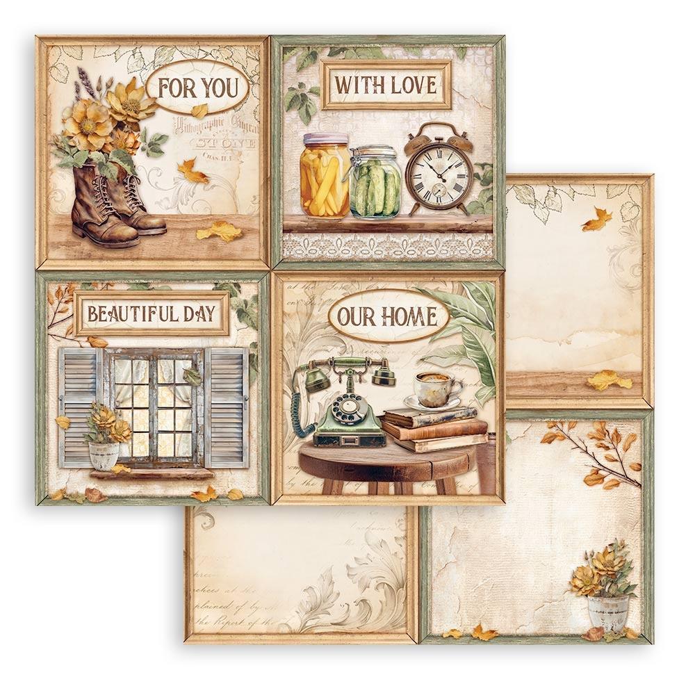 Stamperia Double-Sided Paper Pad 8x8 - Golden Harmony
