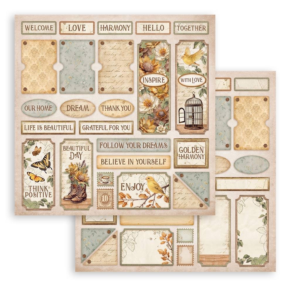 Stamperia Double-Sided Paper Pad 12x12 - Golden Harmony
