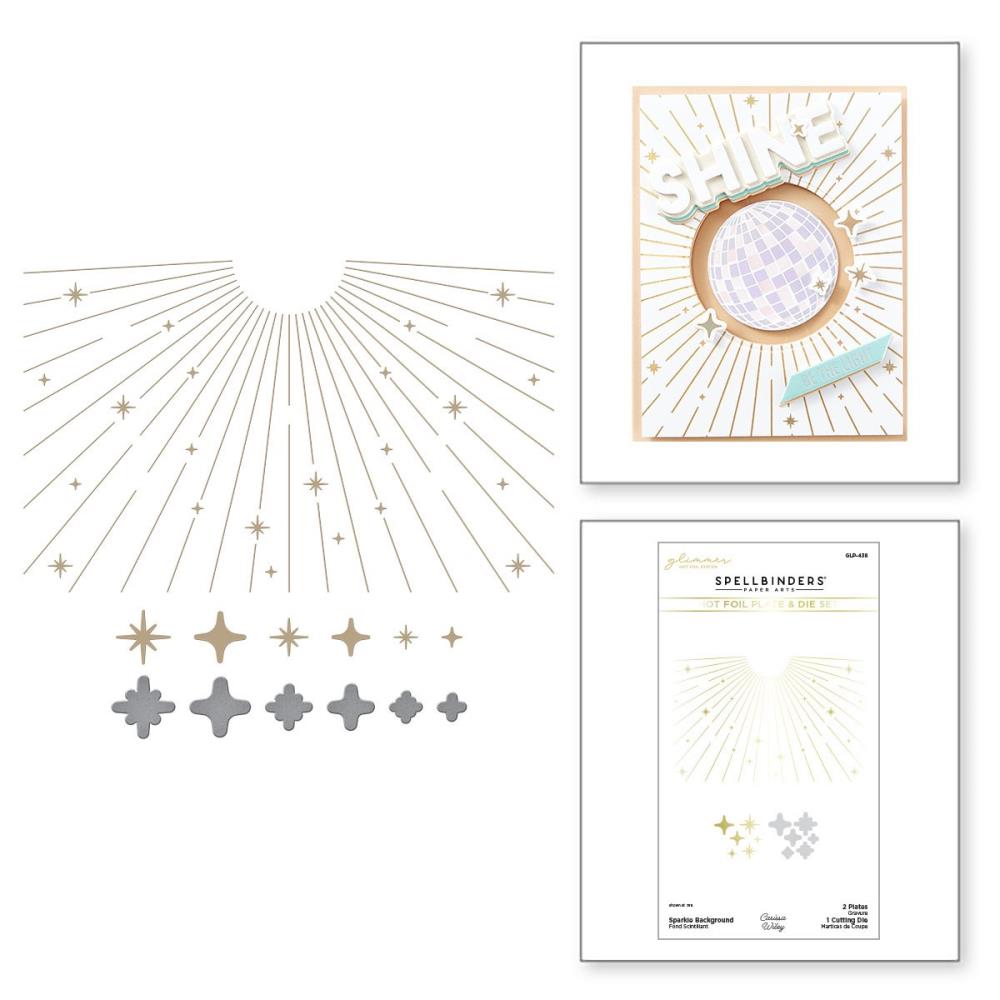 Spellbinders Glimmer Hot Foil Plate & Die - Sparkle Background Shine Bright