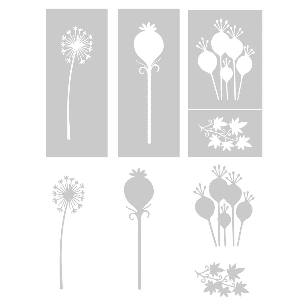 Sara Signature Fairy Glade Stamps Stencils And Masks - Woodland Wildflowers
