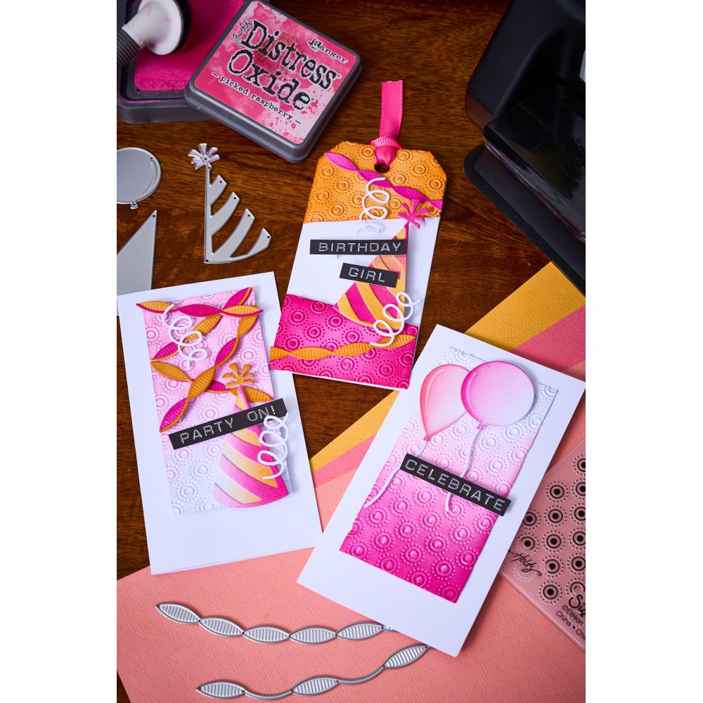 Sizzix Sidekick Texture Fades Embossing Folder By Tim Holtz - Birthday