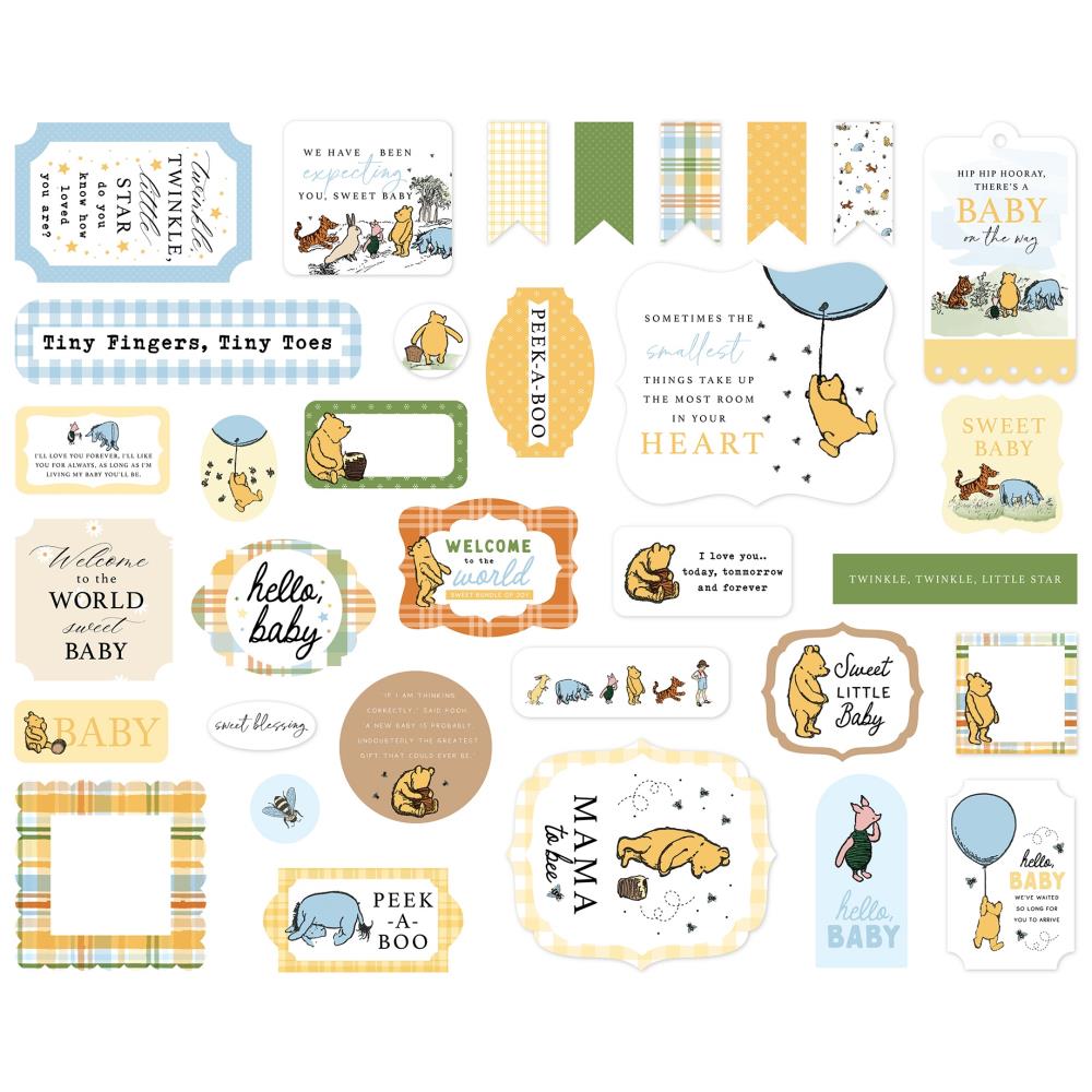 Echo Park Cardstock Ephemera - Icons Winnie The Pooh Baby