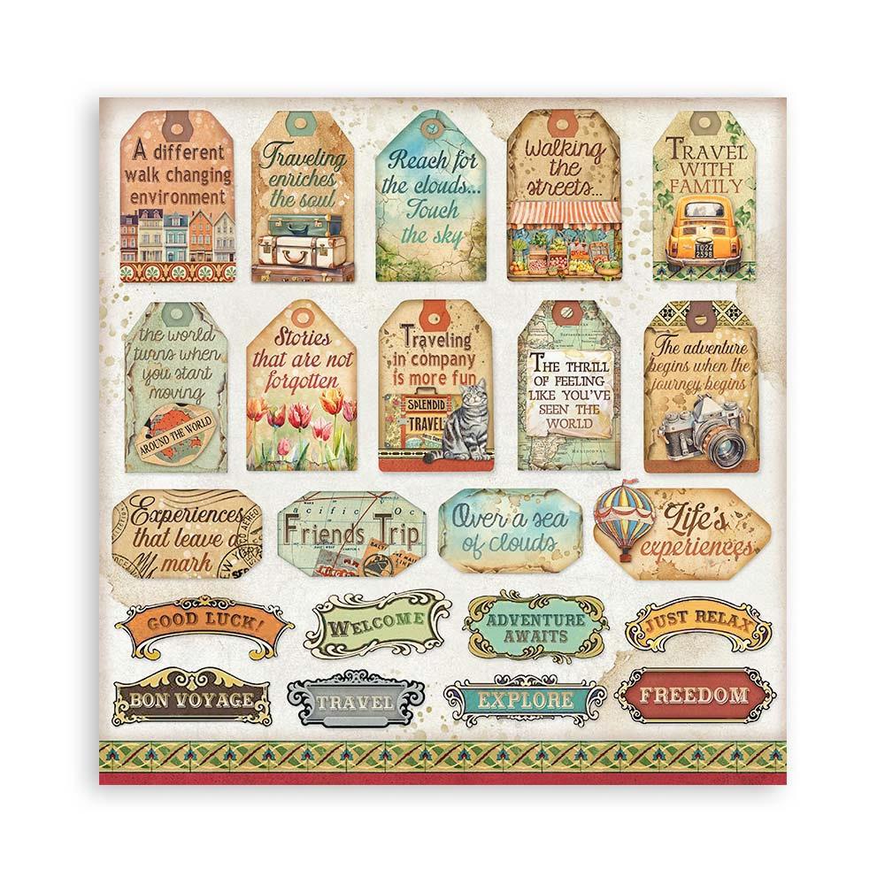 Stamperia Double-Sided Paper Pad 8x8 - Art Of Travelling