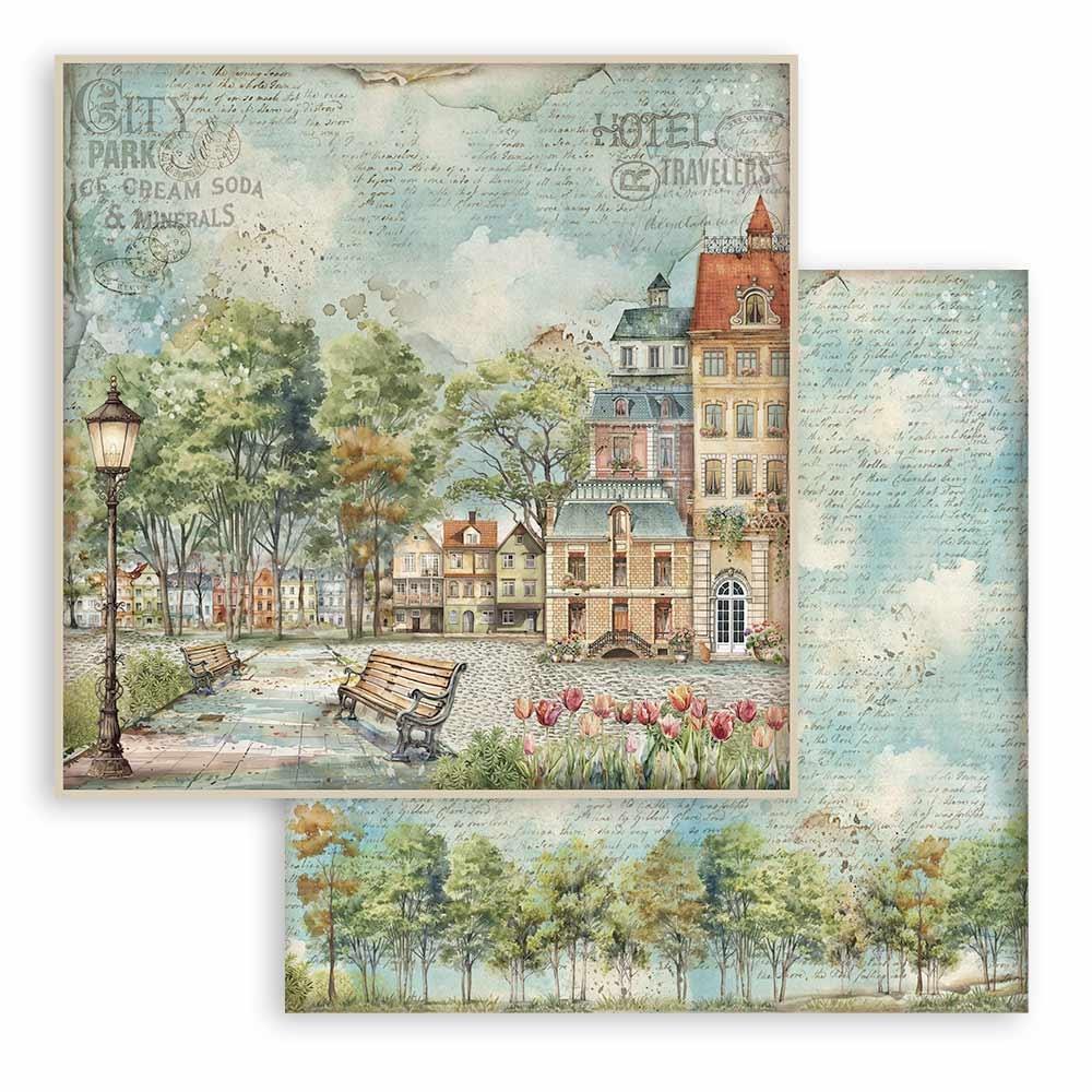 Stamperia Double-Sided Paper Pad 8x8 - Art Of Travelling