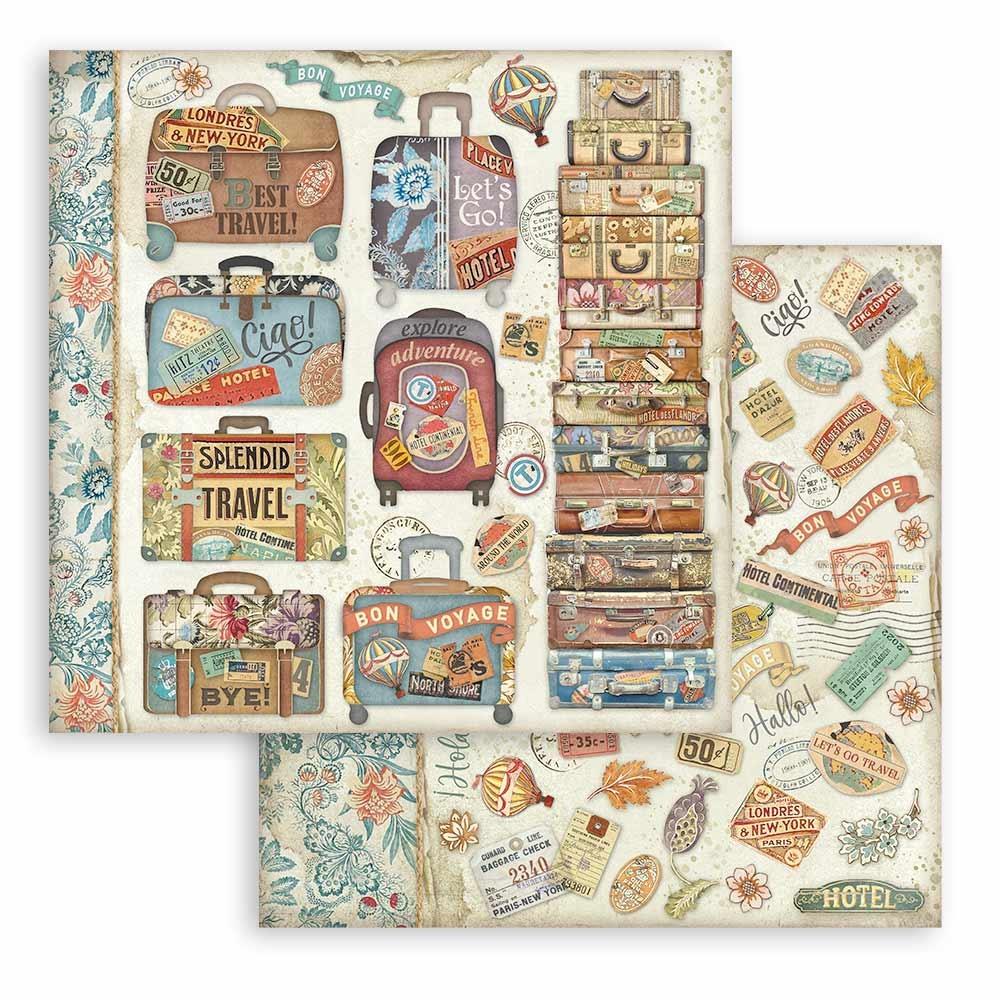 Stamperia Double-Sided Paper Pad 8x8 - Art Of Travelling