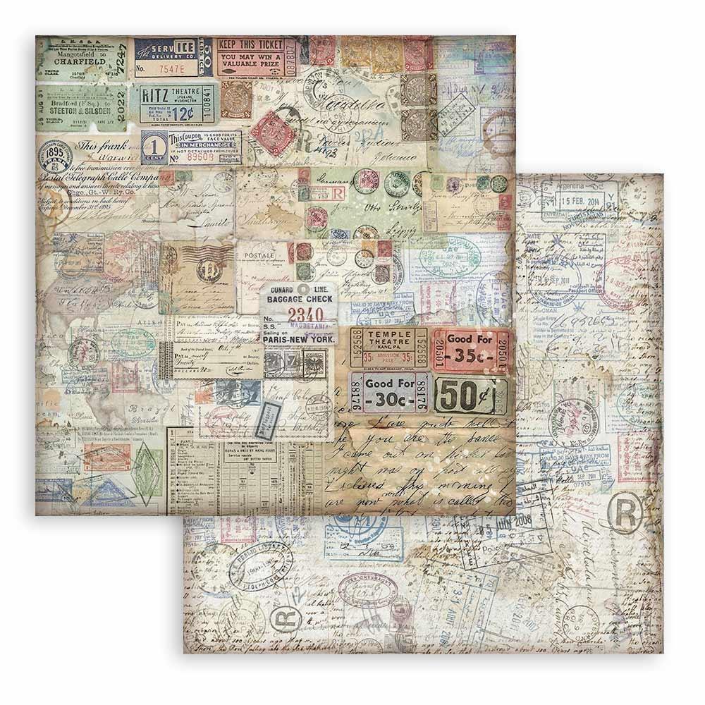 Stamperia Double-Sided Paper Pad 8x8 - Art Of Travelling