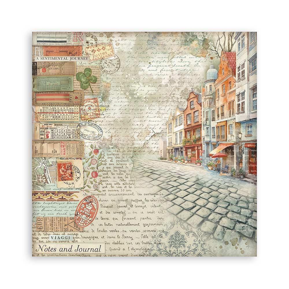 Stamperia Single-Sided Paper Pad 8x8 - Art Of Travelling