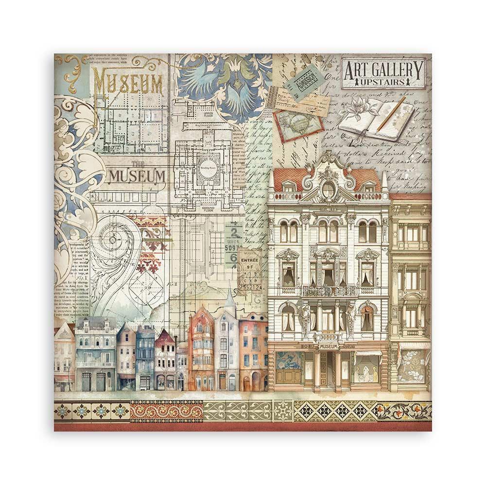 Stamperia Single-Sided Paper Pad 8x8 - Art Of Travelling