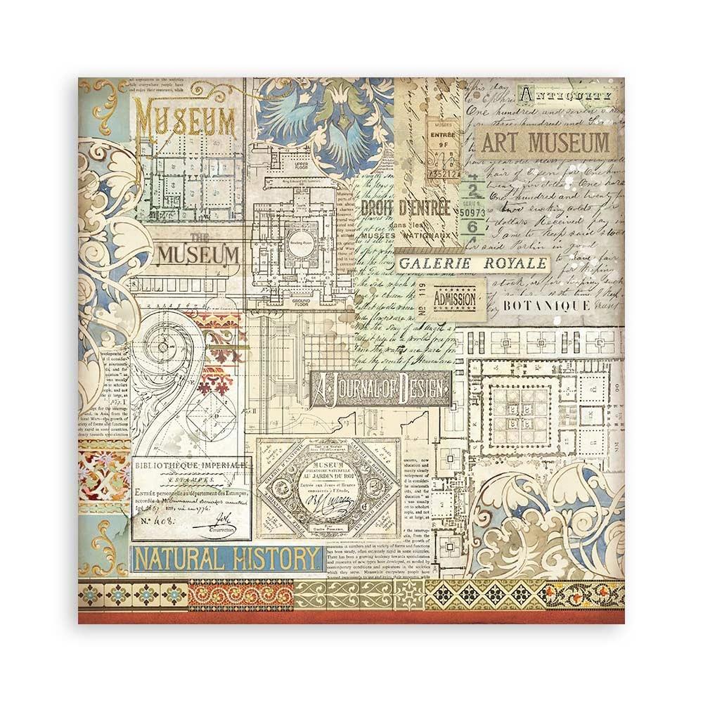 Stamperia Single-Sided Paper Pad 8x8 - Art Of Travelling