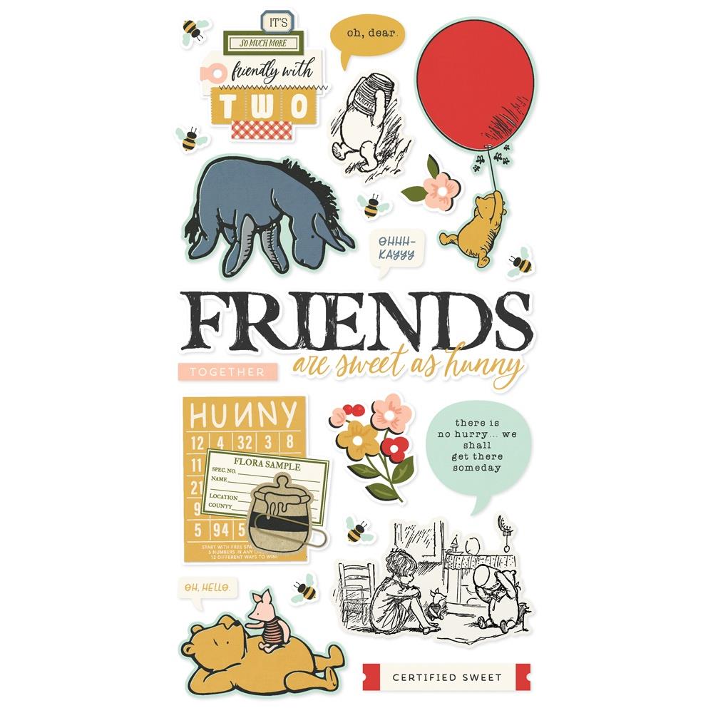 Simple Stories - Say Cheese Classic Pooh Chipboard Stickers