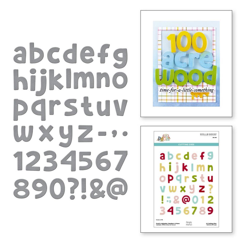 Spellbinders Etched Dies Say Cheese Classic Pooh - Pooh's Alphabet, Numbers & More