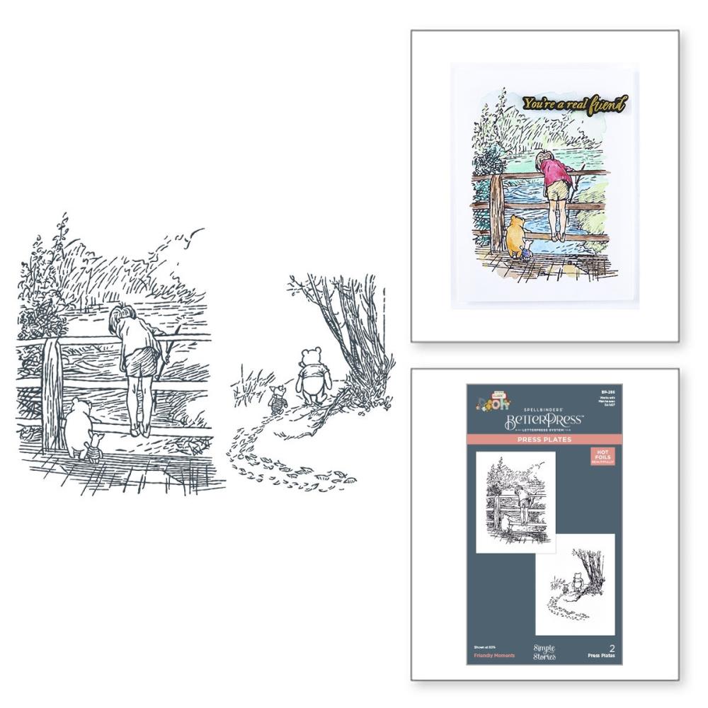 Spellbinders Press Plate & Die Set - Say Cheese Classic Pooh - Friendly Moments