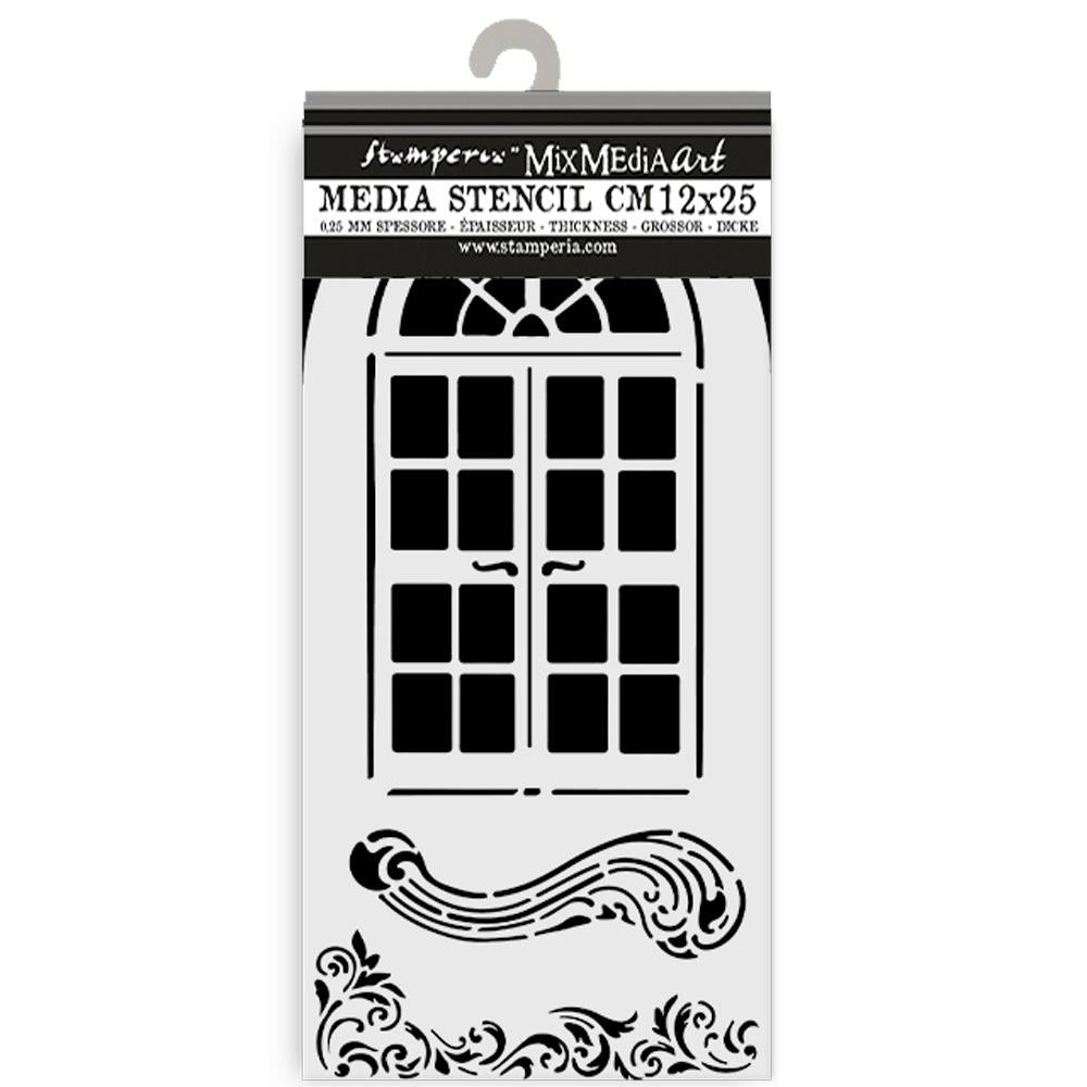 Stamperia Stencil 12cm x 25cm - Masquerade Window
