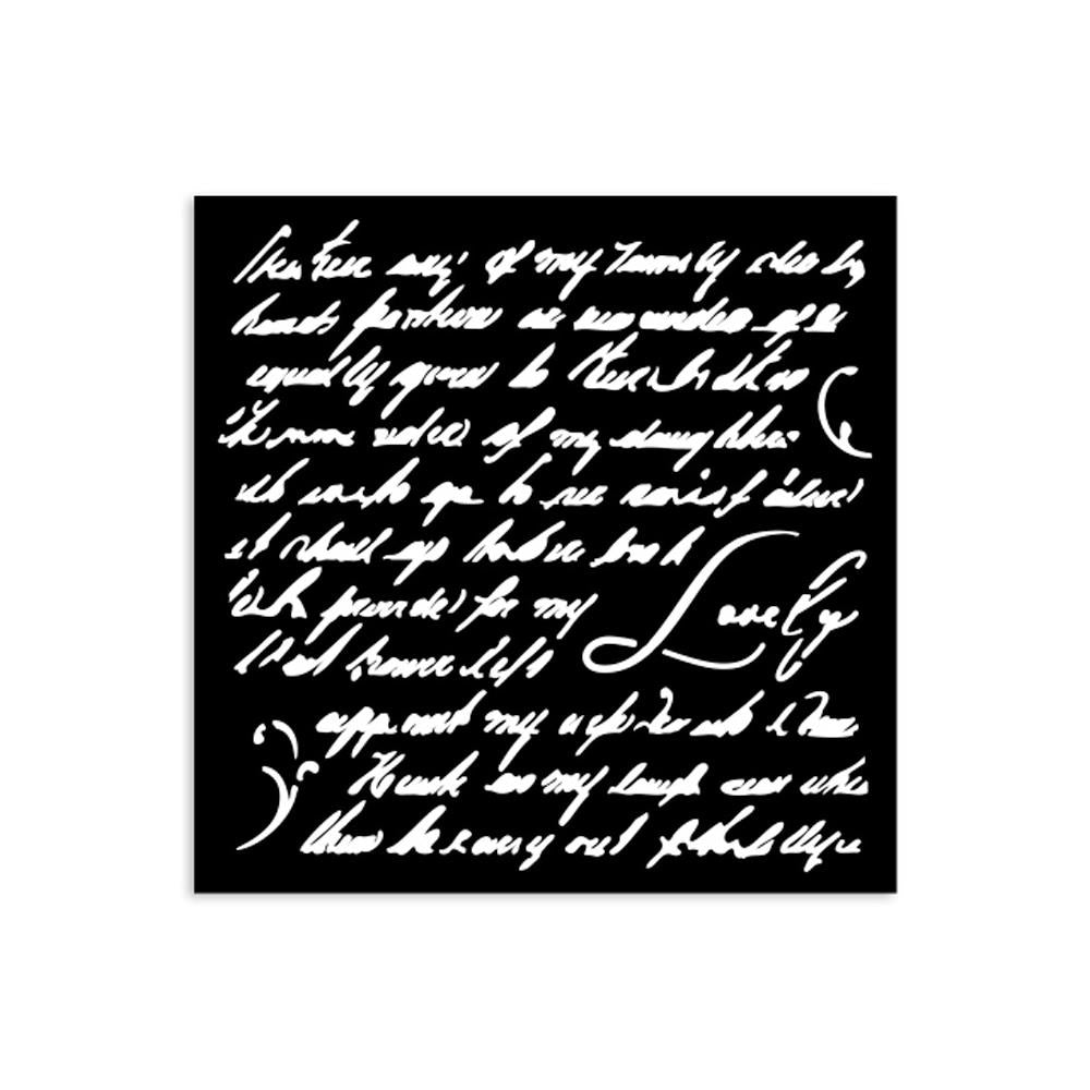 Stamperia Stencil 12cm x 12cm - Masquerade Handwriting