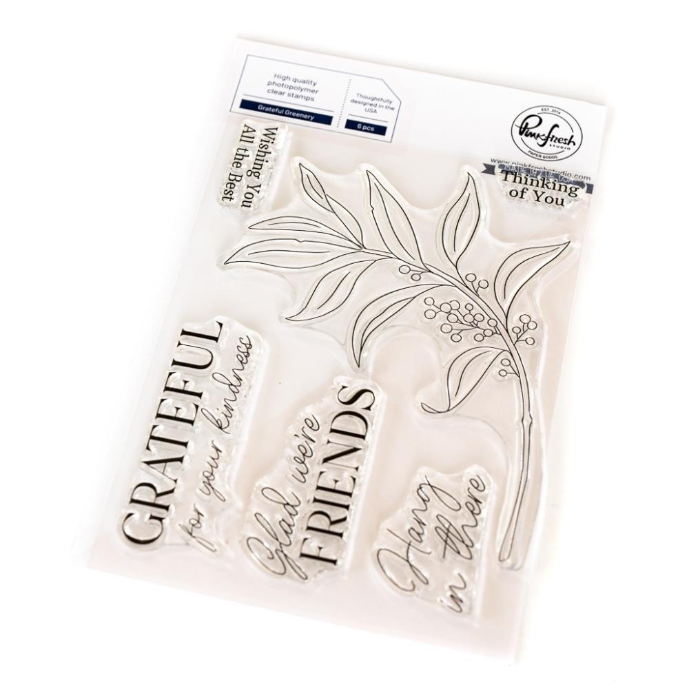Pinkfresh Studio Clear Stamp Set - Grateful Greenery