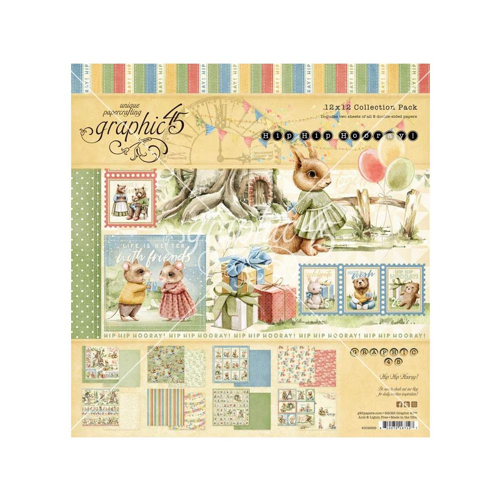 Graphic 45 Collection Pack 12x12 - Hip Hip Hooray
