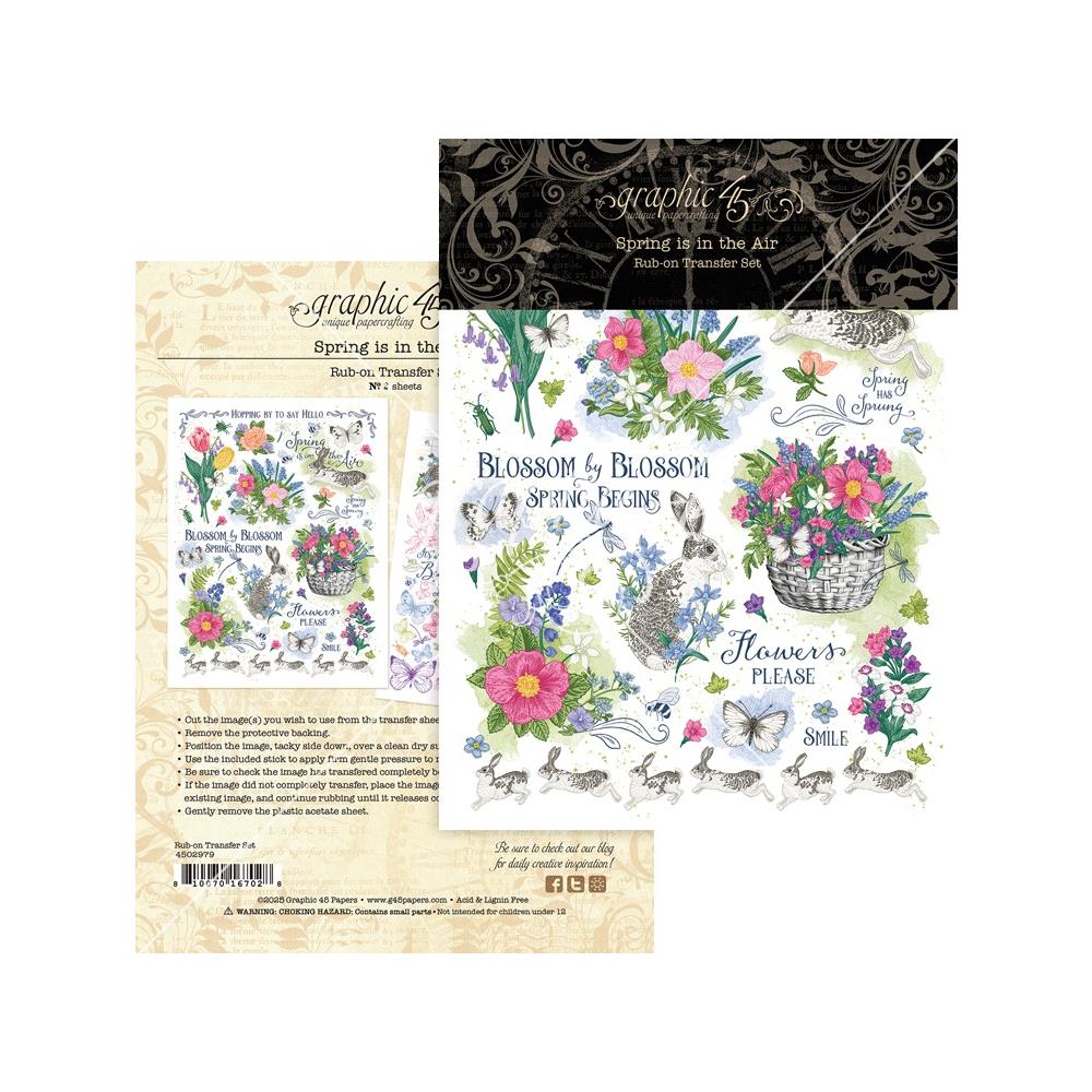 Graphic 45 Rub-On Transfers - Spring Is In The Air