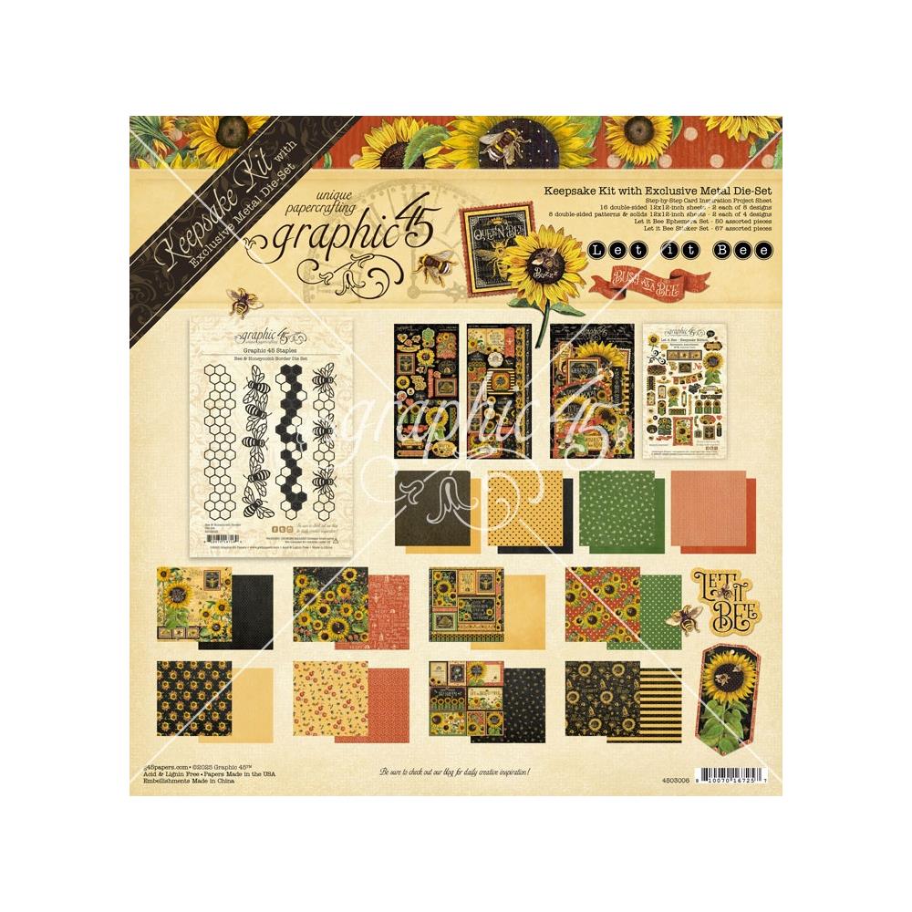 Graphic 45  - Keepsake kit with Exclusive Metal Die Set - Let It Bee