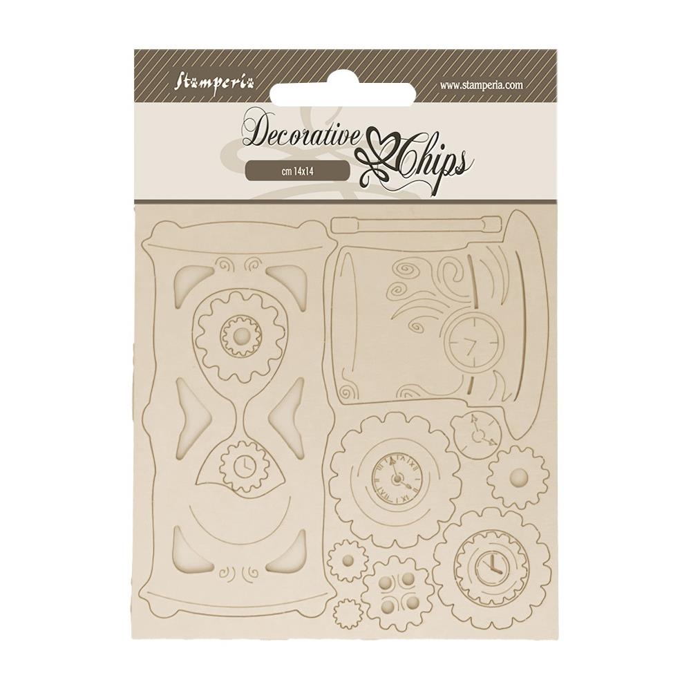 Stamperia Decorative Chips - Master of Magic Hourglass