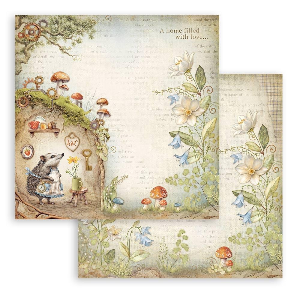 Stamperia Double-Sided Paper Pad 8x8 - Hidden Grove