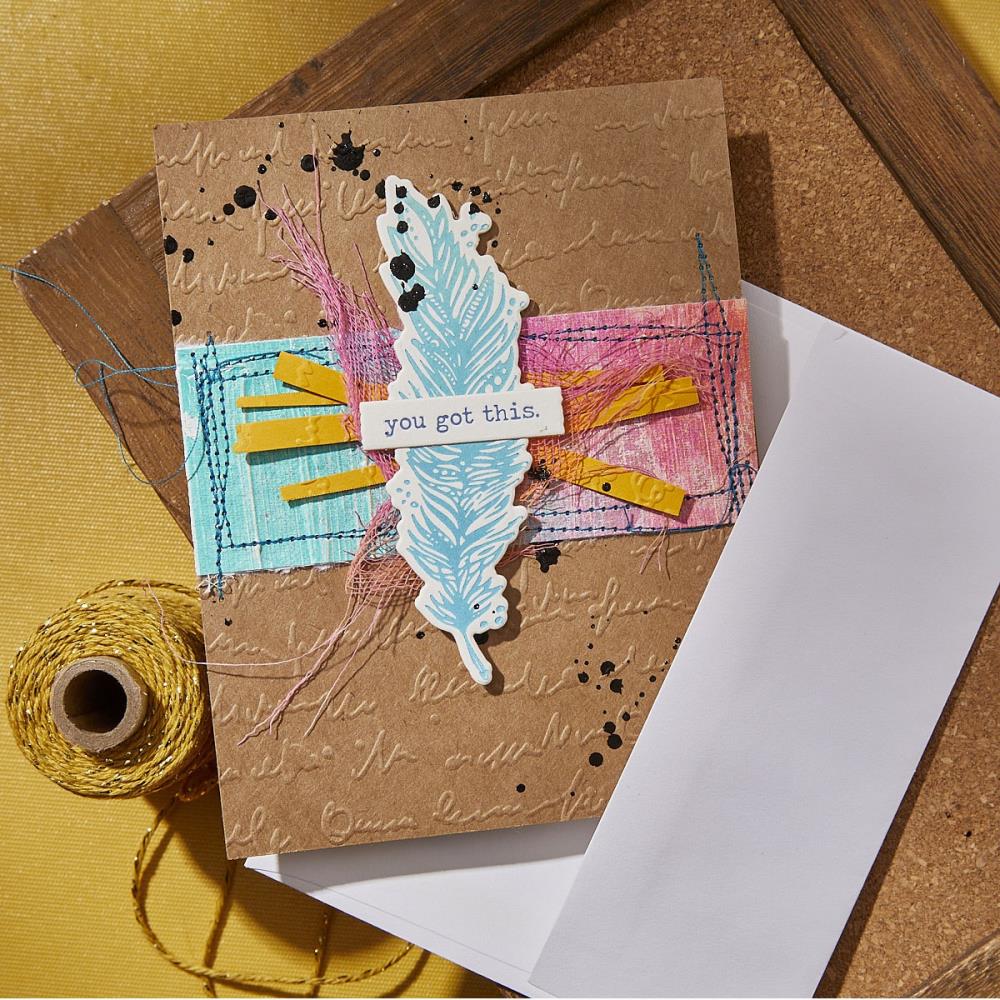 Spellbinders 3D Embossing Folder By Dina Wakley - Scribbled Letter