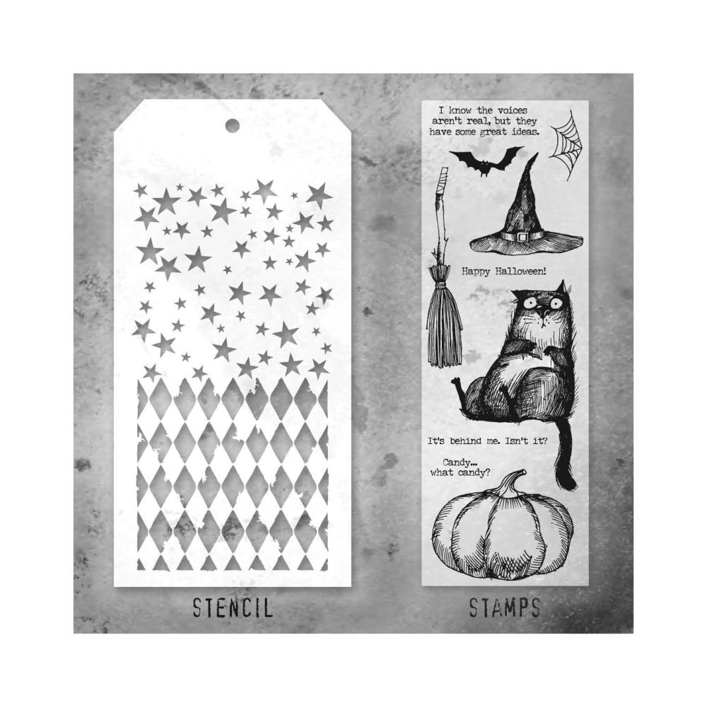 Tim Holtz Mixed-Media Stamps & Stencil - Set #25
