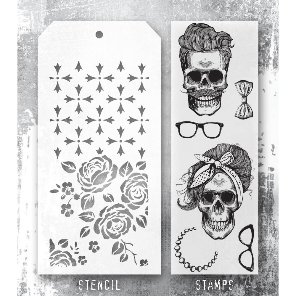 Tim Holtz Mixed-Media Stamps & Stencil - Wicked Hipsters