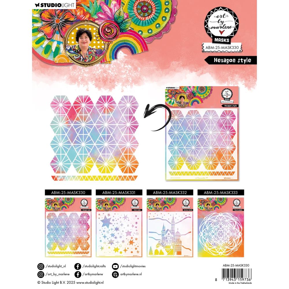 Art By Marlene Stencil 8x8 - Hexagon Style