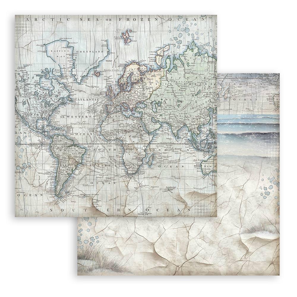 Stamperia Backgrounds Double-Sided Paper Pad 8x8 - Silent Sea
