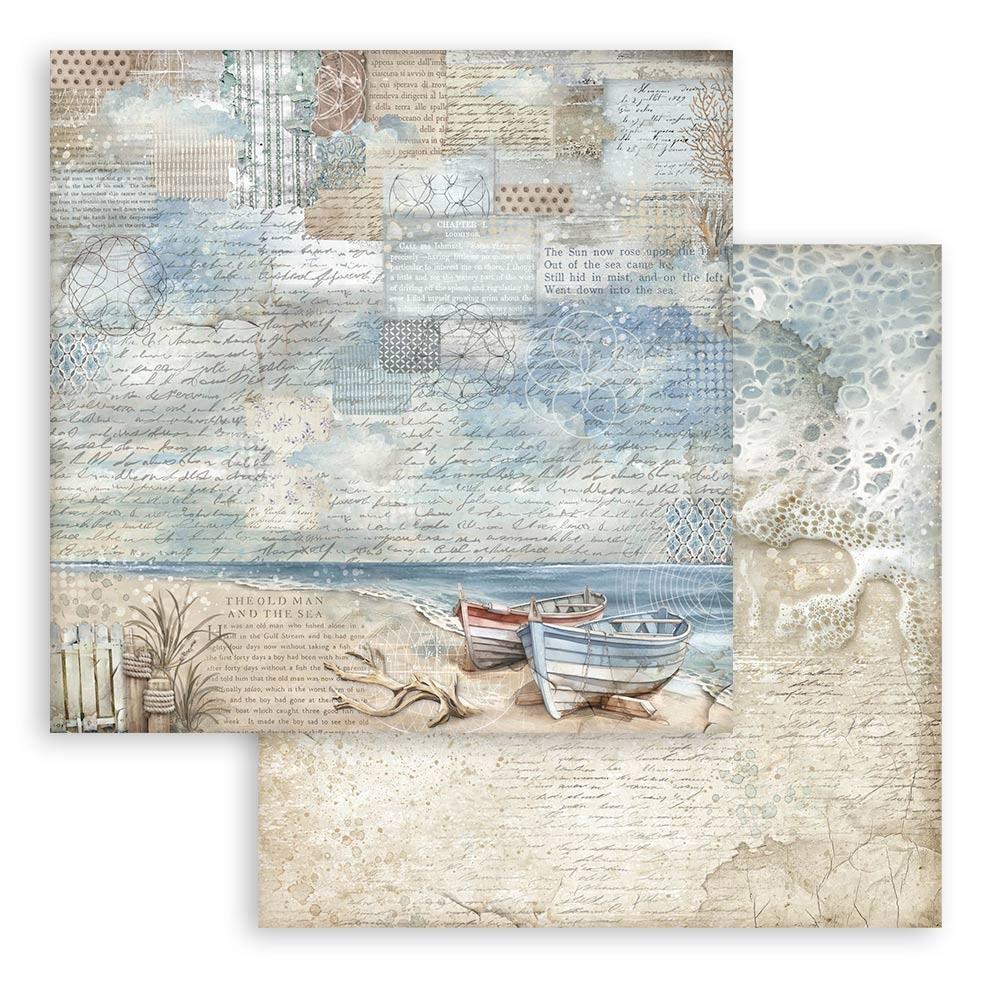 Stamperia Backgrounds Double-Sided Paper Pad 8x8 - Silent Sea