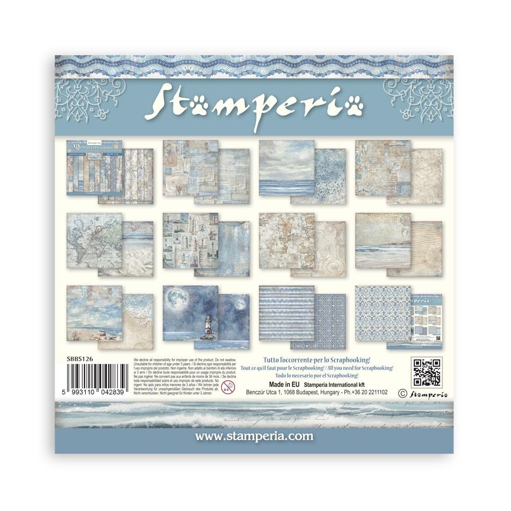 Stamperia Backgrounds Double-Sided Paper Pad 8x8 - Silent Sea