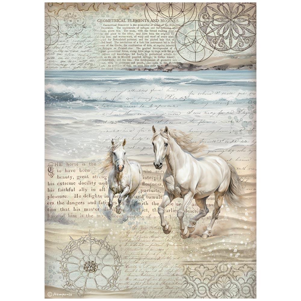 Stamperia Rice Paper Sheet A4 - Silent Sea 6pk