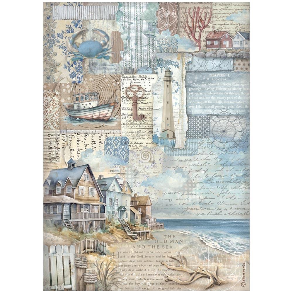 Stamperia Rice Paper Sheet A4 - Silent Sea 6pk