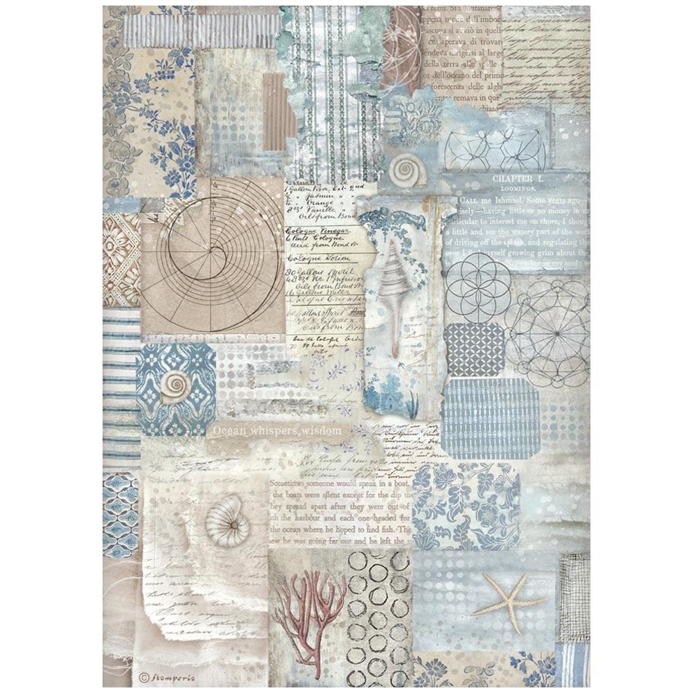 Stamperia Rice Paper Sheet A4 - Silent Sea 6pk