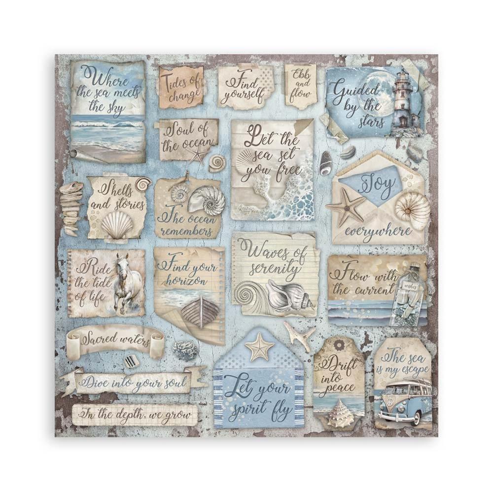 Stamperia Double-Sided Paper Pad 8x8 - Silent Sea