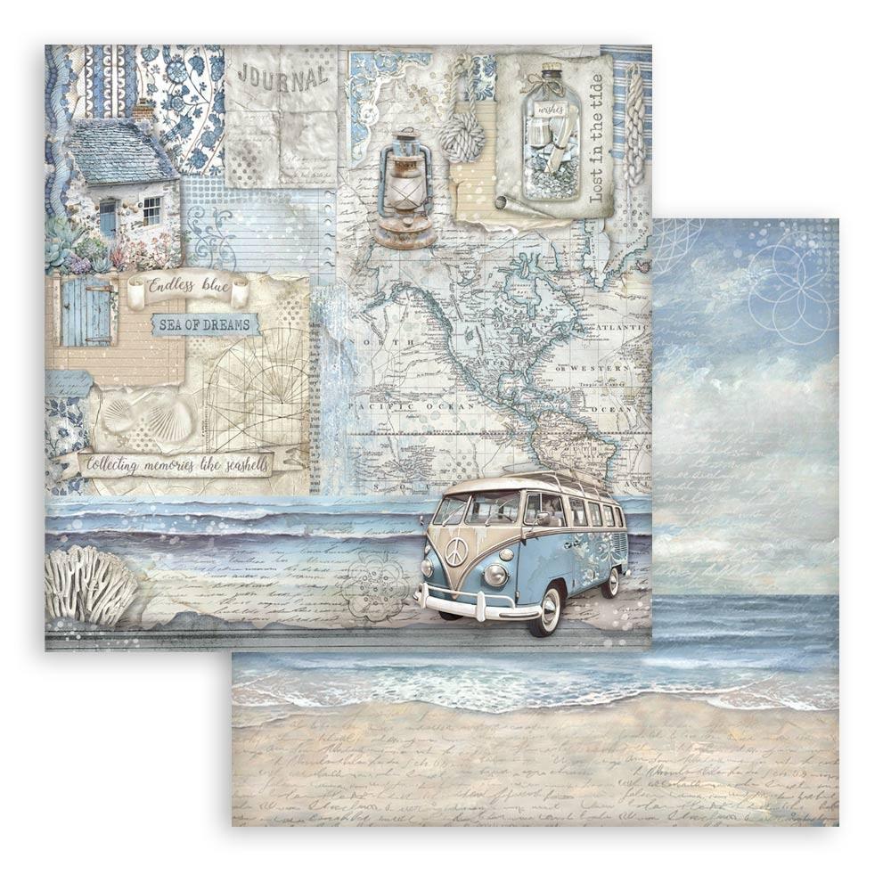Stamperia Double-Sided Paper Pad 8x8 - Silent Sea
