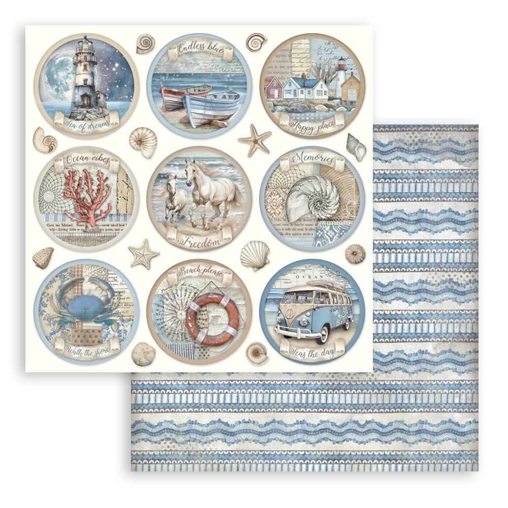 Stamperia Double-Sided Paper Pad 8x8 - Silent Sea