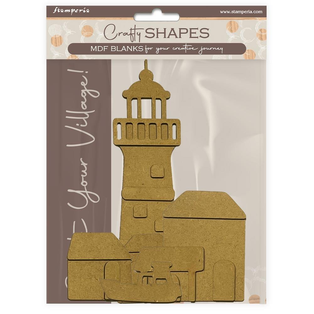 Stamperia Crafty Shapes And Decorative Chips - Silent Sea Assortment