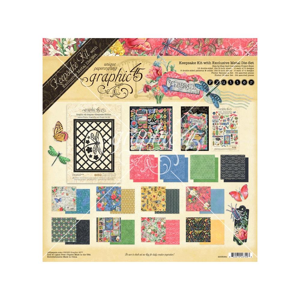 Graphic 45 - Keepsake kit with Exclusive Metal Die Set - Flutter