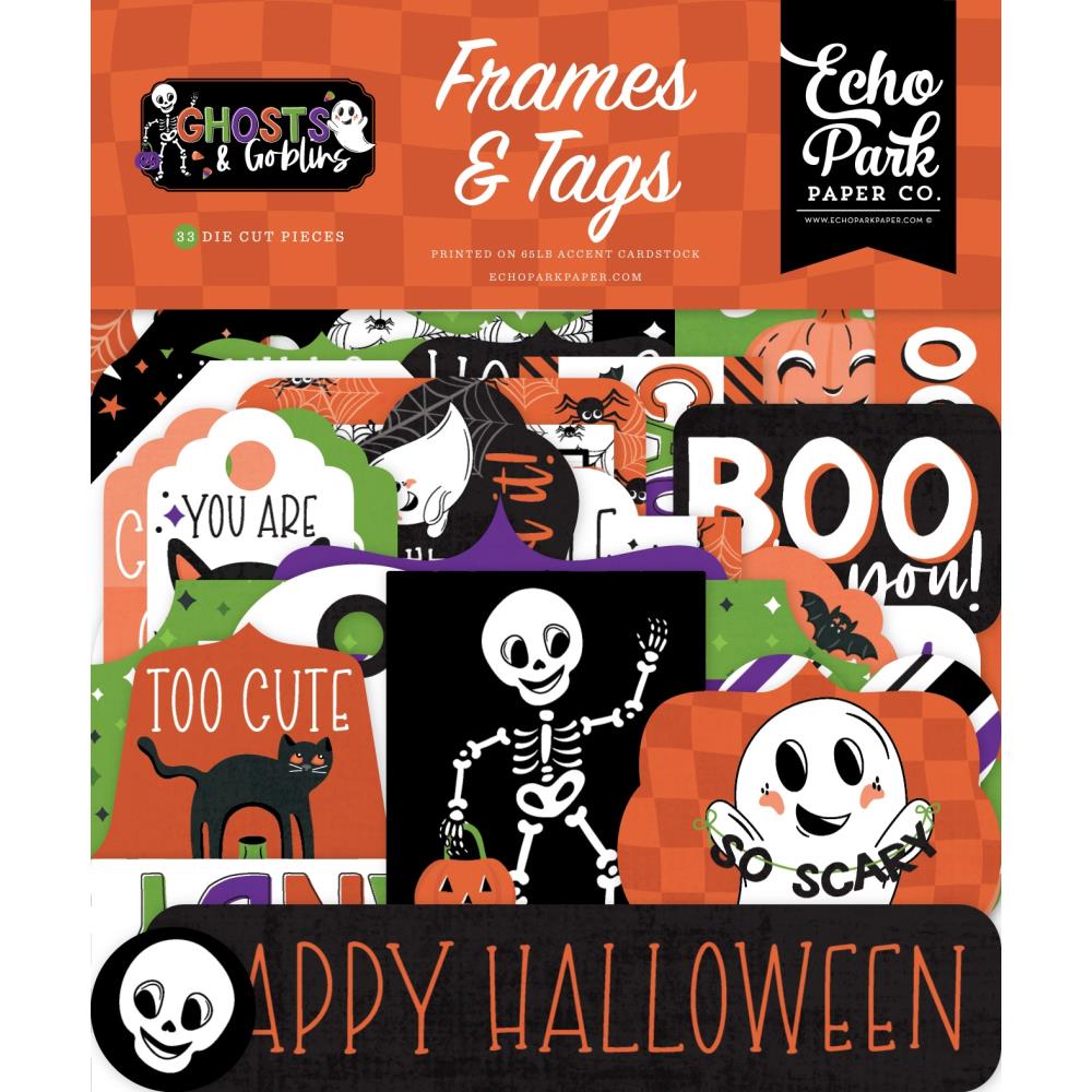 Echo Park Cardstock Ephemera - Frames & Tags Ghosts and Goblins