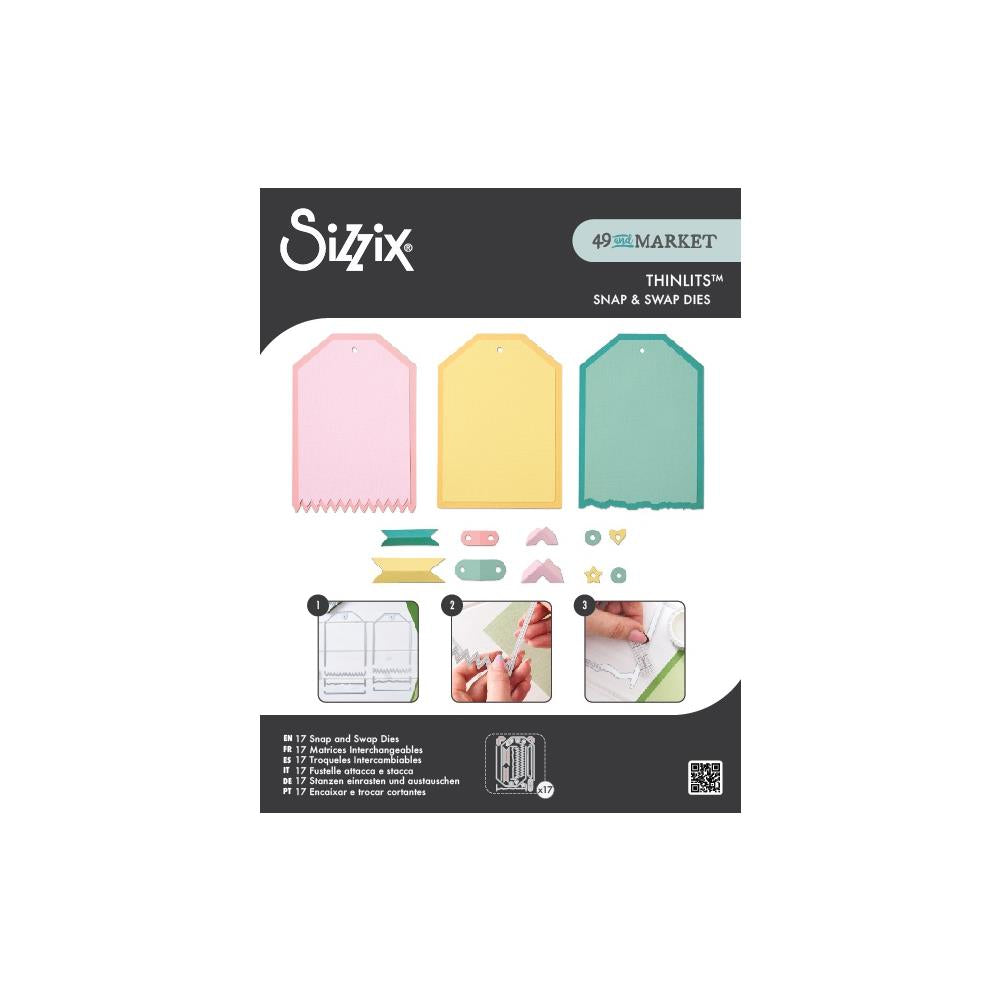 Sizzix Thinlits Snap and Swap Dies by 49 and Market - Large Tags
