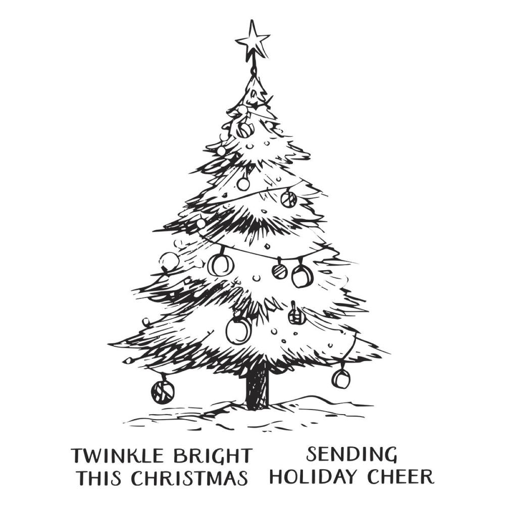 Spellbinders Press Plate - Twinkle Bright Tree